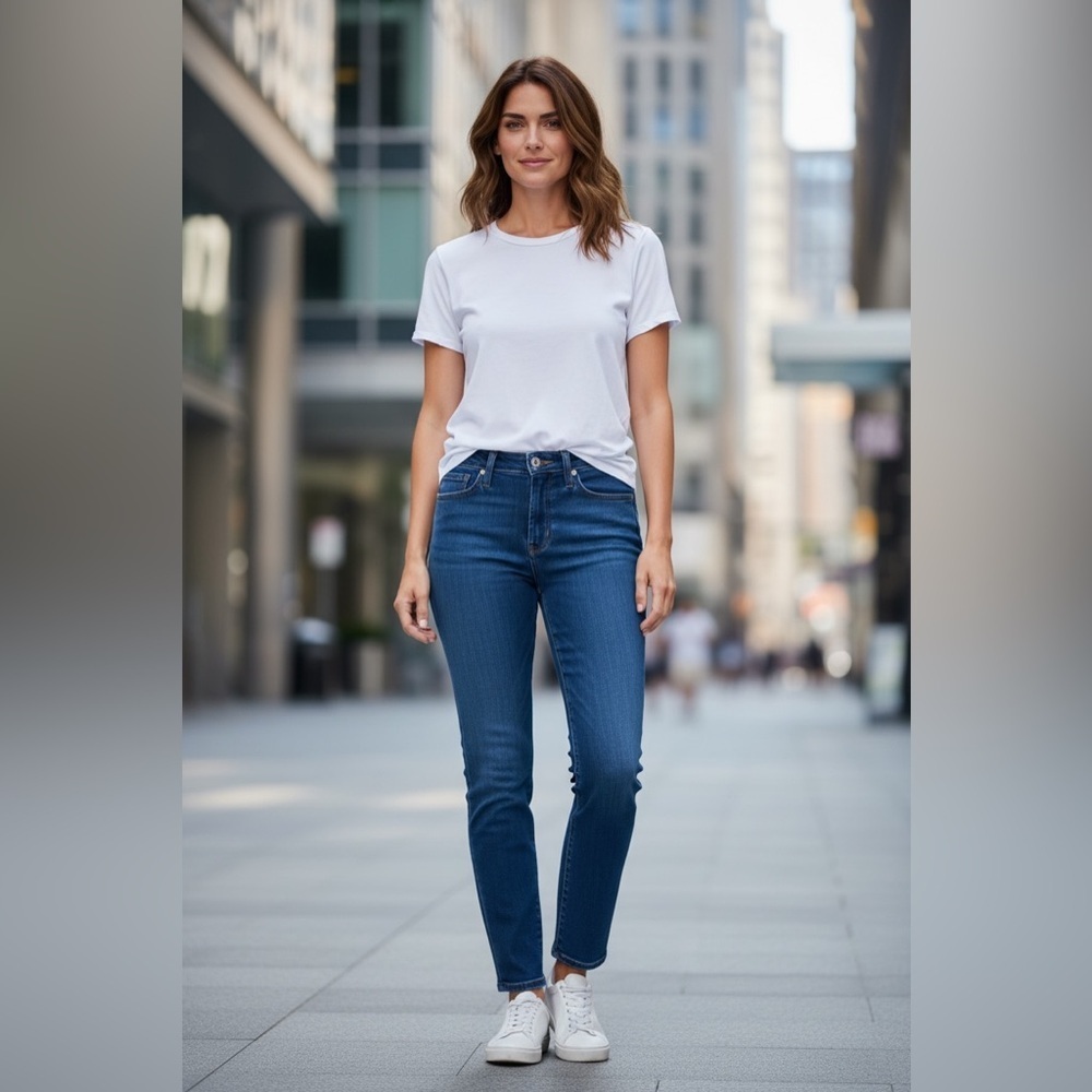 GAP, True Skinny Mid Rise Jeans, Size 28 / 6R , Stretch Denim Classic Blue